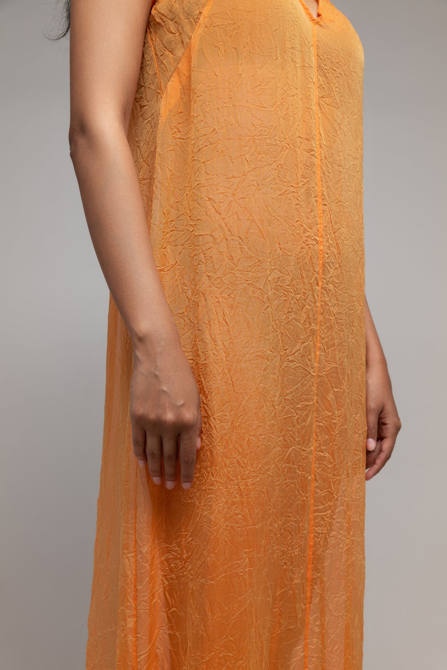 Crinkle Chiffon Caftan Dress