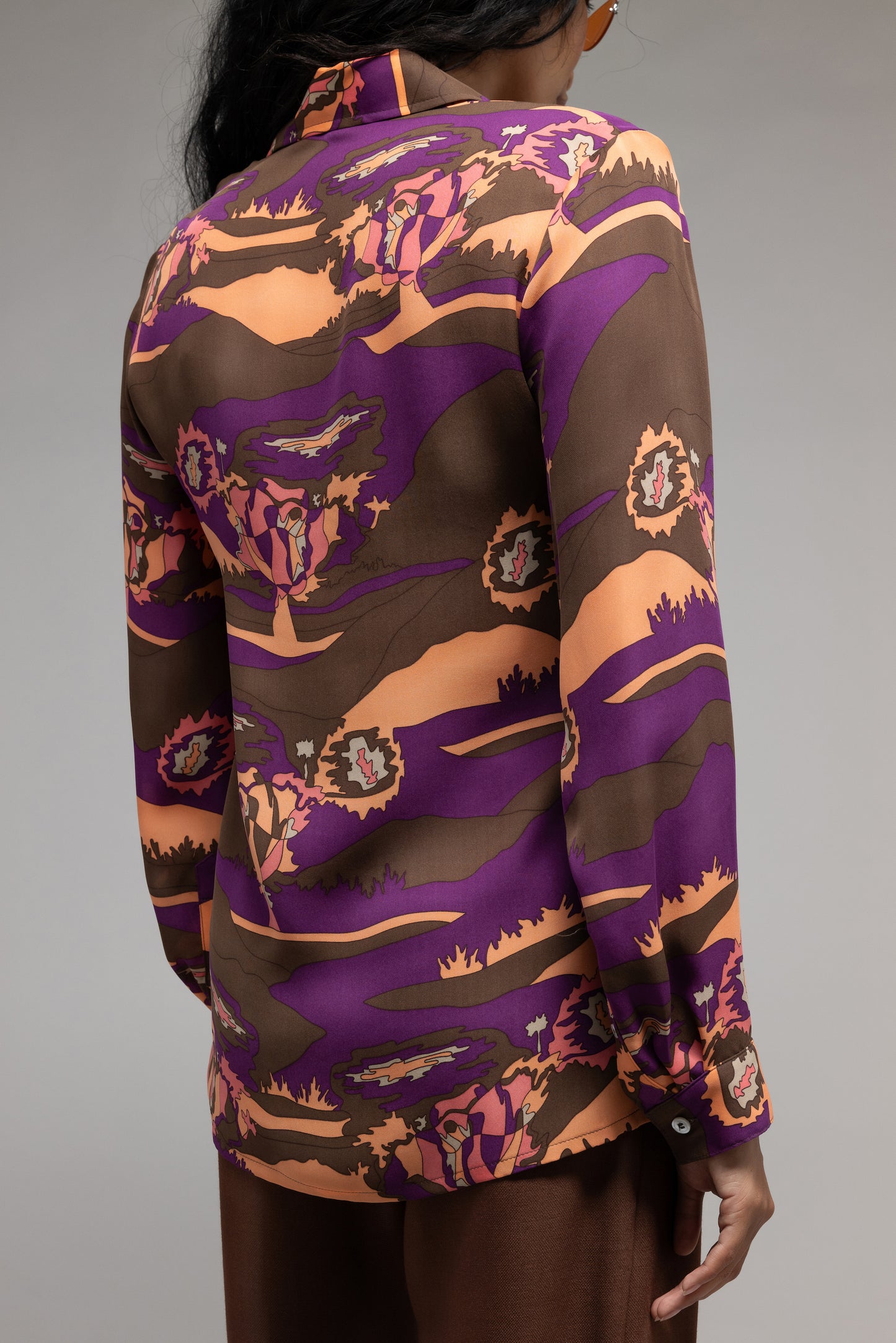 Psychedelic Print Button Up Shirt
