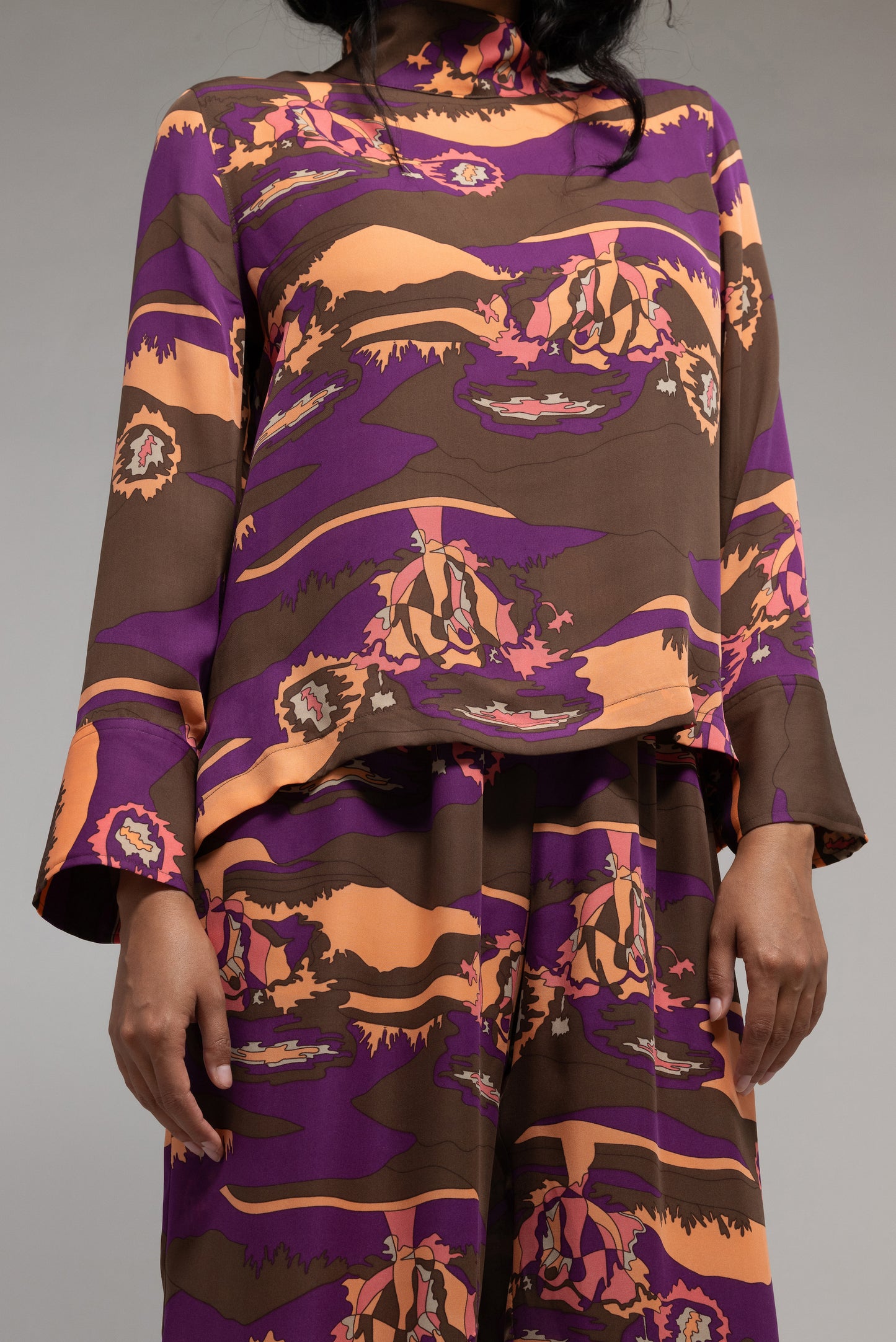 Psychedelic High Neck Blouse