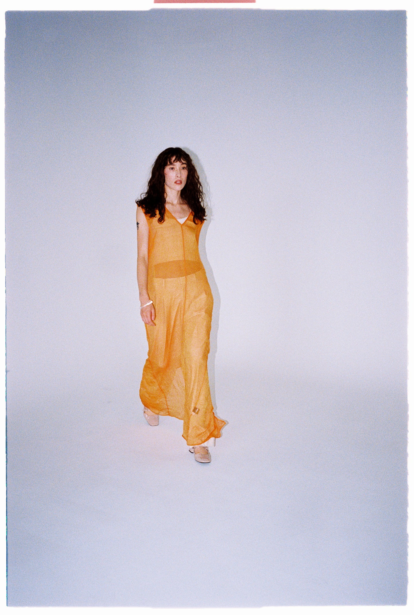 Crinkle Chiffon Caftan Dress