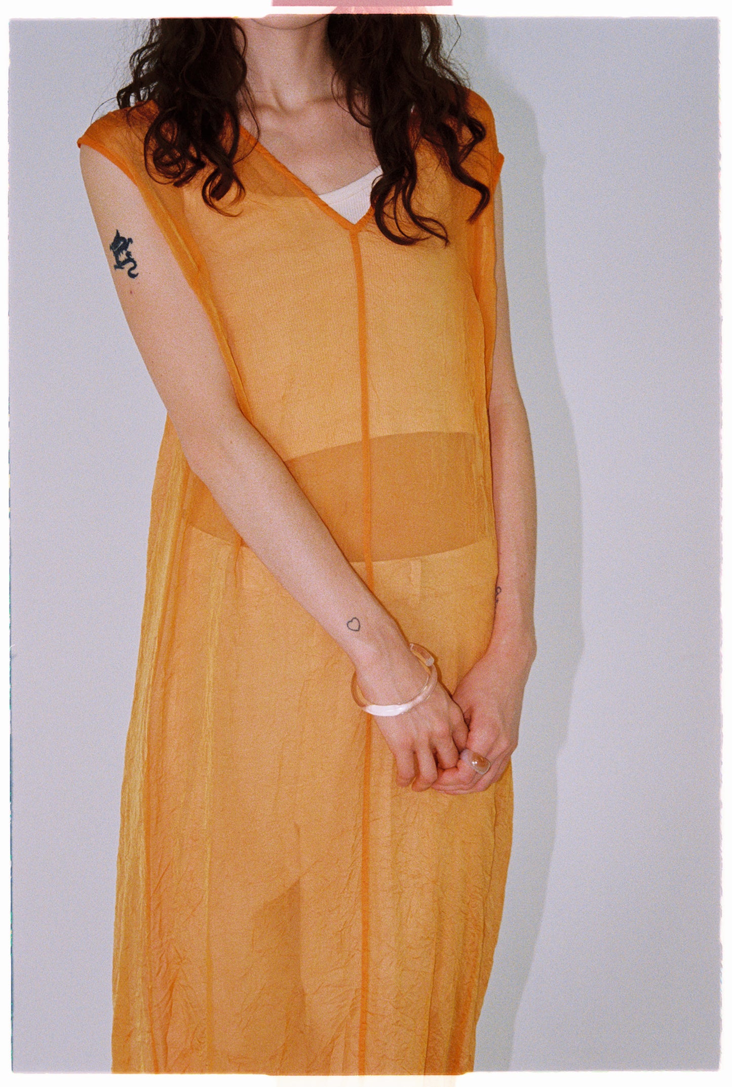 Crinkle Chiffon Caftan Dress