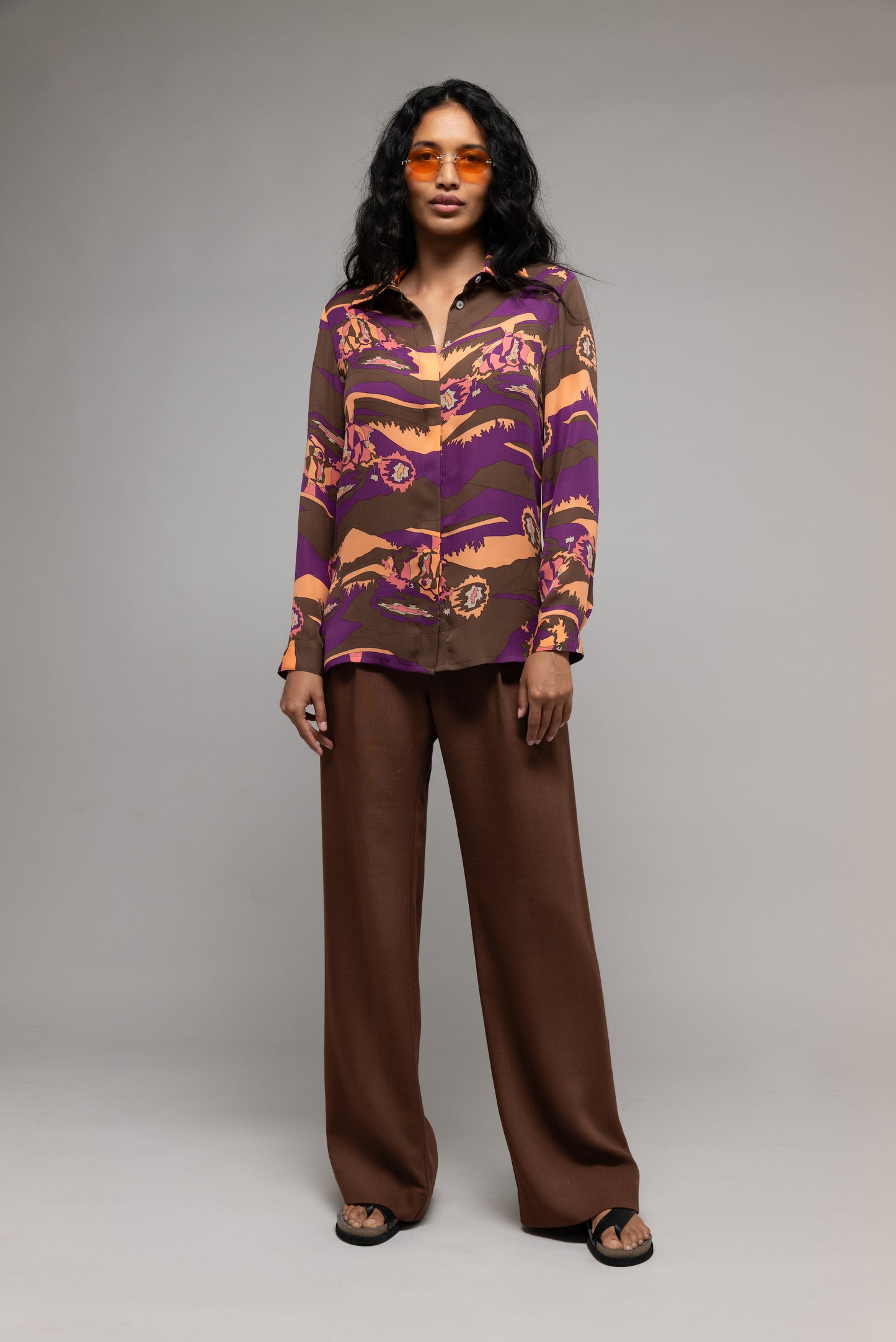 Psychedelic Print Button Up Shirt