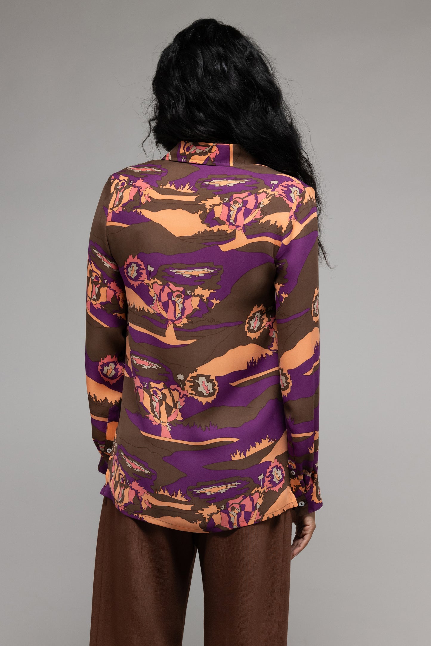 Psychedelic Print Button Up Shirt