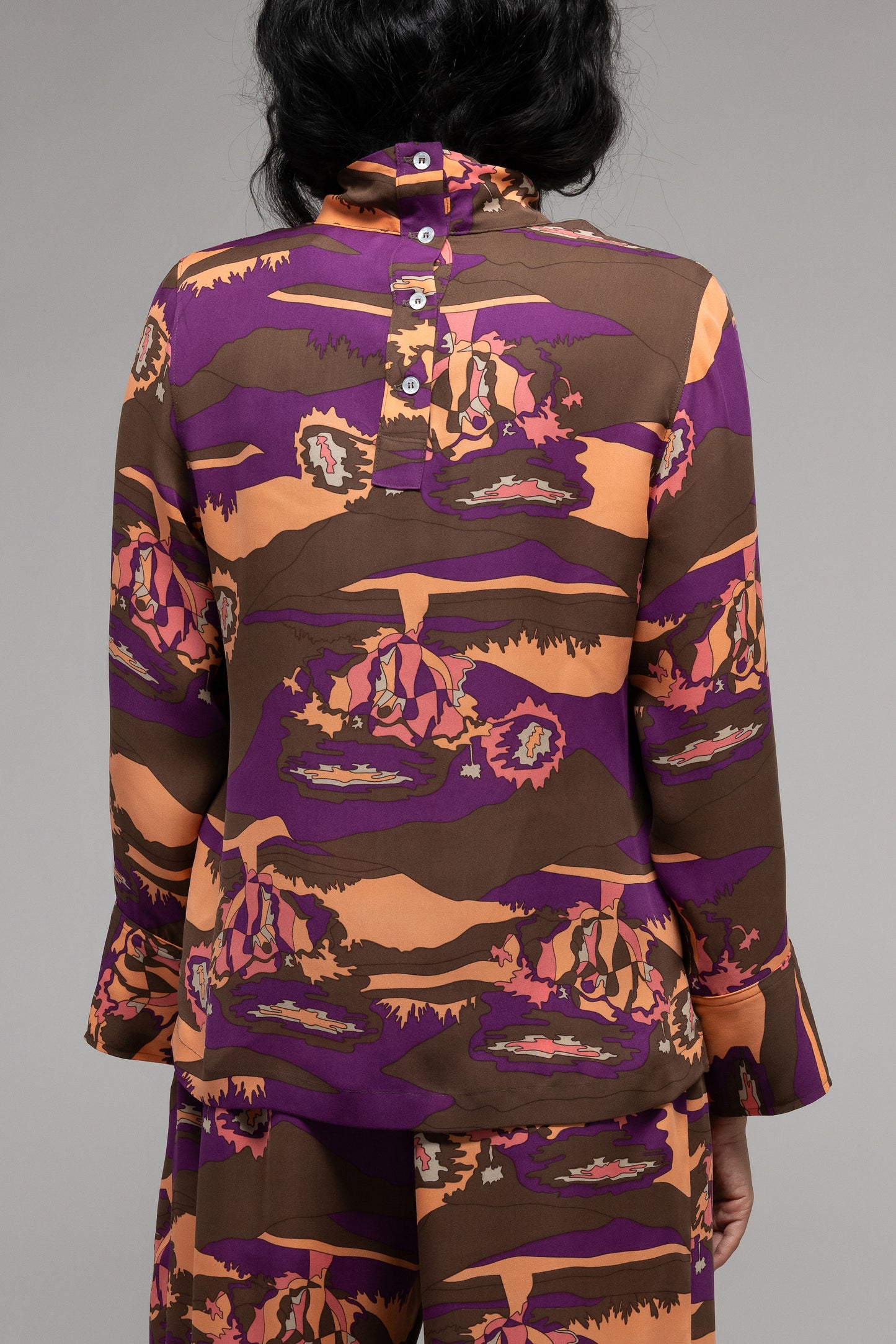 Psychedelic High Neck Blouse