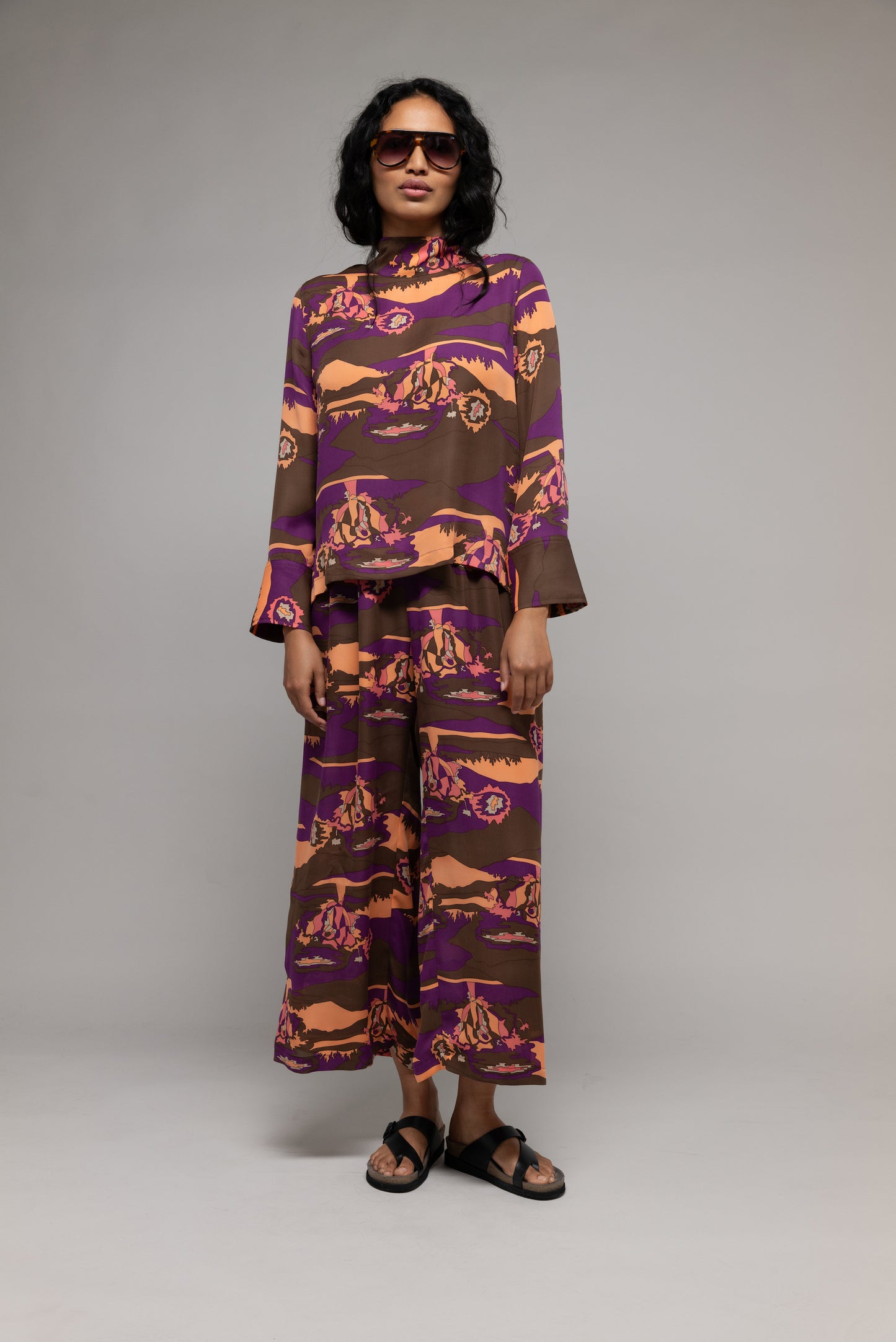 Psychedelic High Neck Blouse